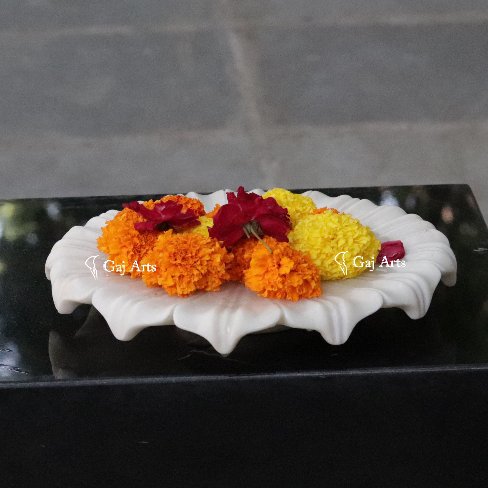 White Marble Royal Flower Bowl | 12 Inch