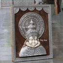 Antique Finish Kathakali Wall Panel Silver Art | 48 Inch