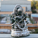 Green Marble Saraswati Mata Statue | 21 Inch