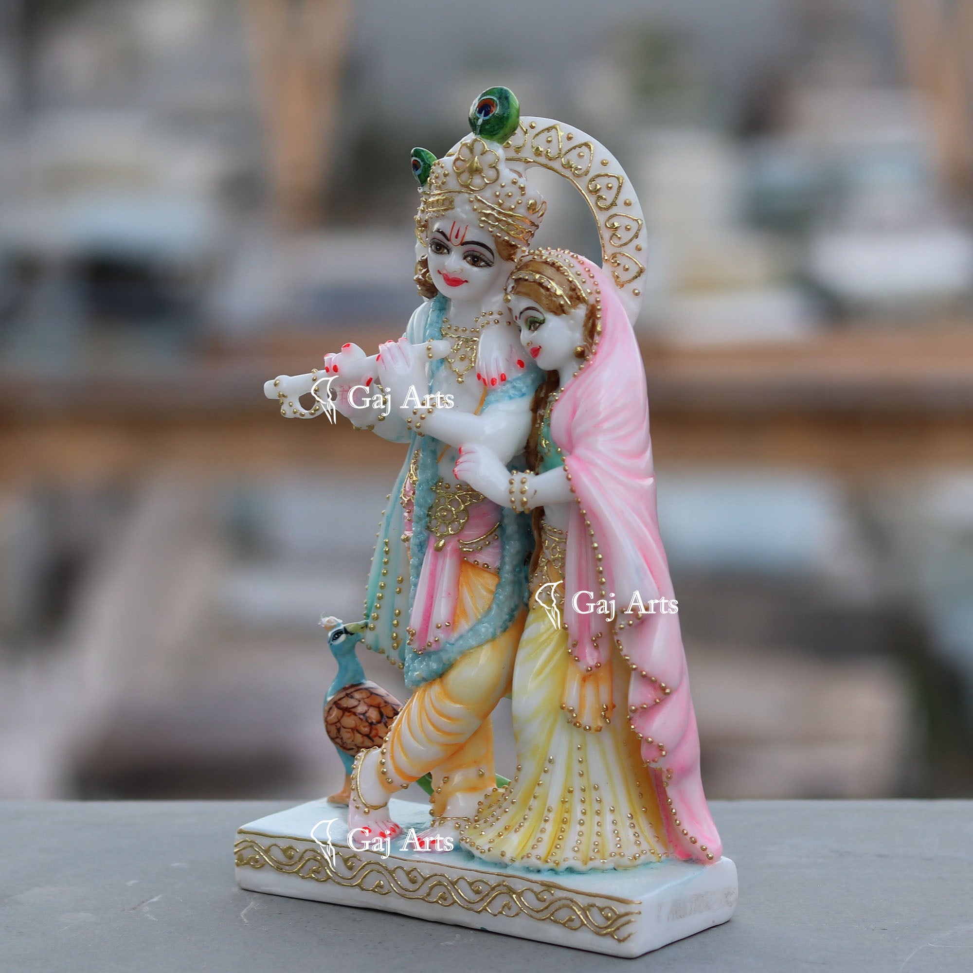 Marble Ethiopia Radha Krishna Jodi | 9 Inch