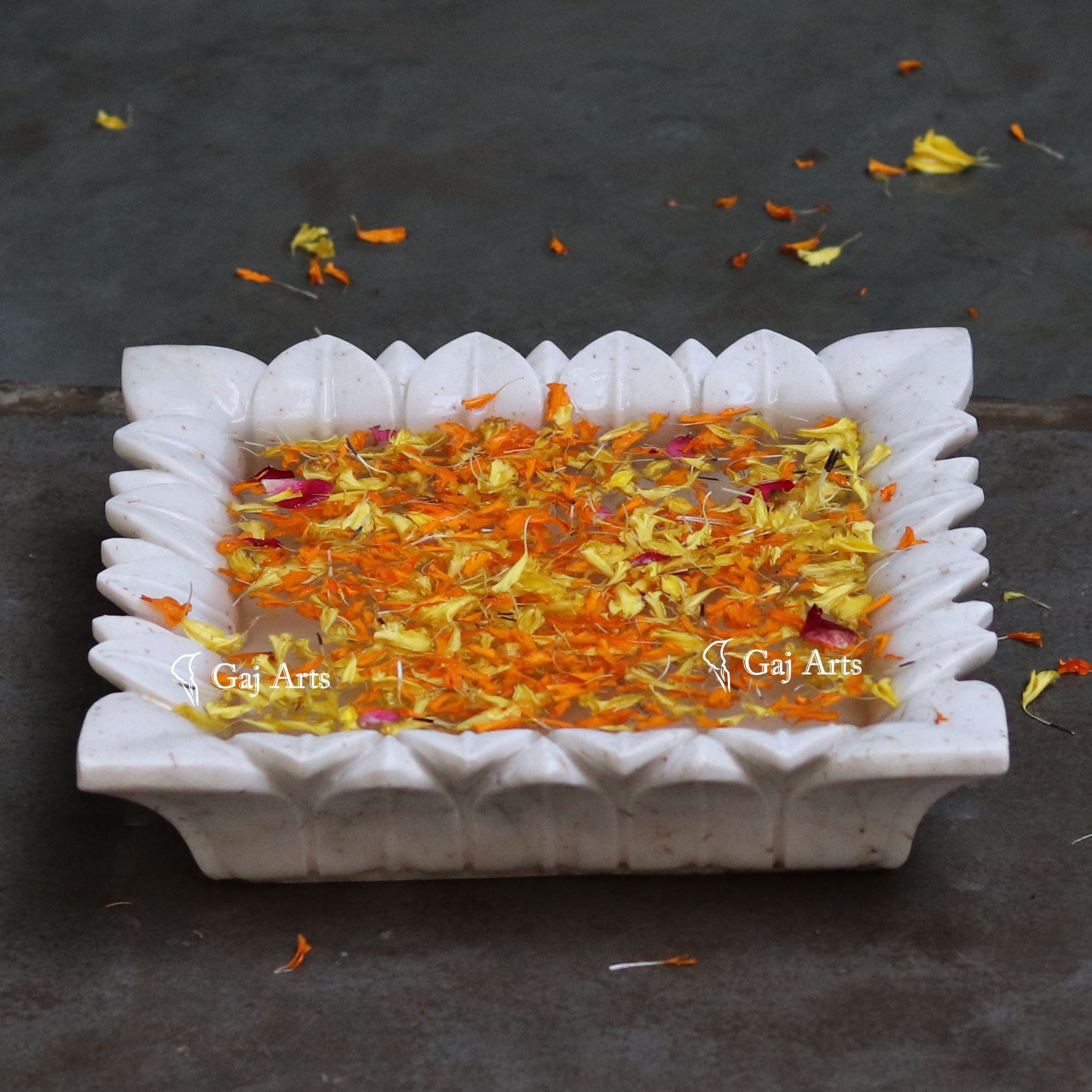White Marble Premium Floral Display Bowl | 12 Inch