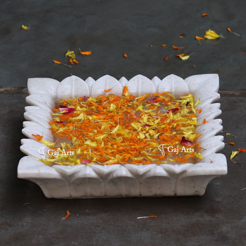 Marble Flower Bowl 12”