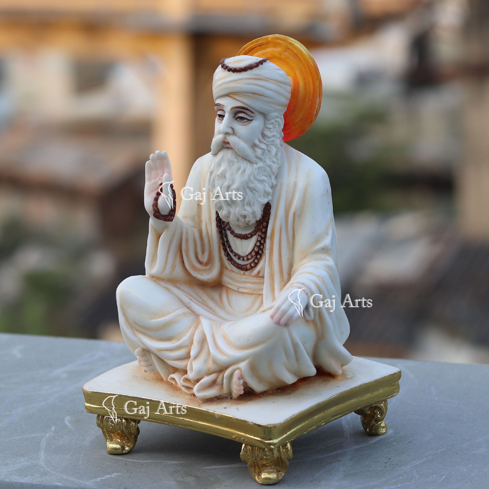Korean Marble Guru Nanak Dev Ji Idol | 9 Inch