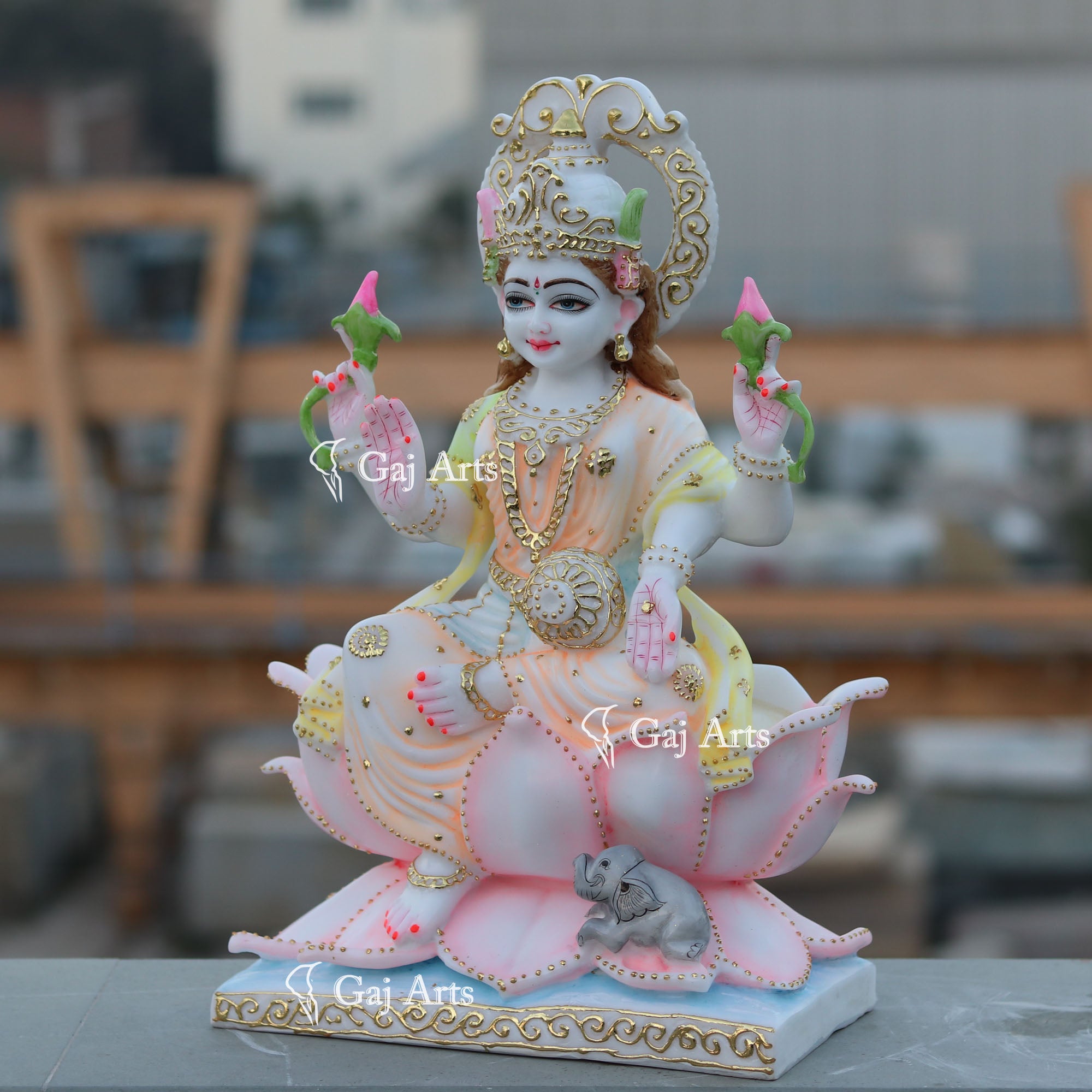 White Marble Laxmi Mata Idol | 18 Inch