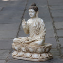 White  Buddha Statue Antique Finish | 24 Inch