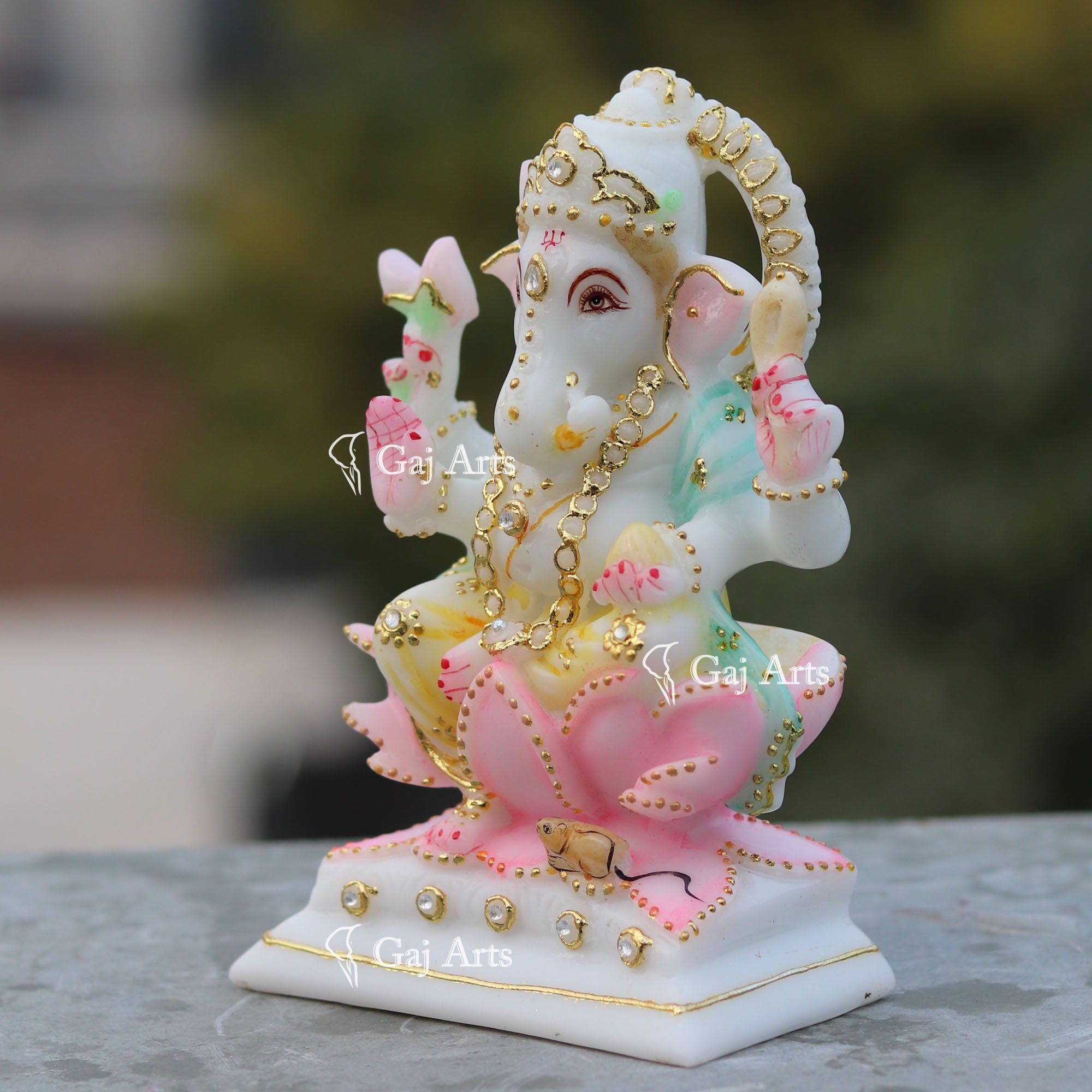 Decorative Marble Ganesh Murti | 6 Inch