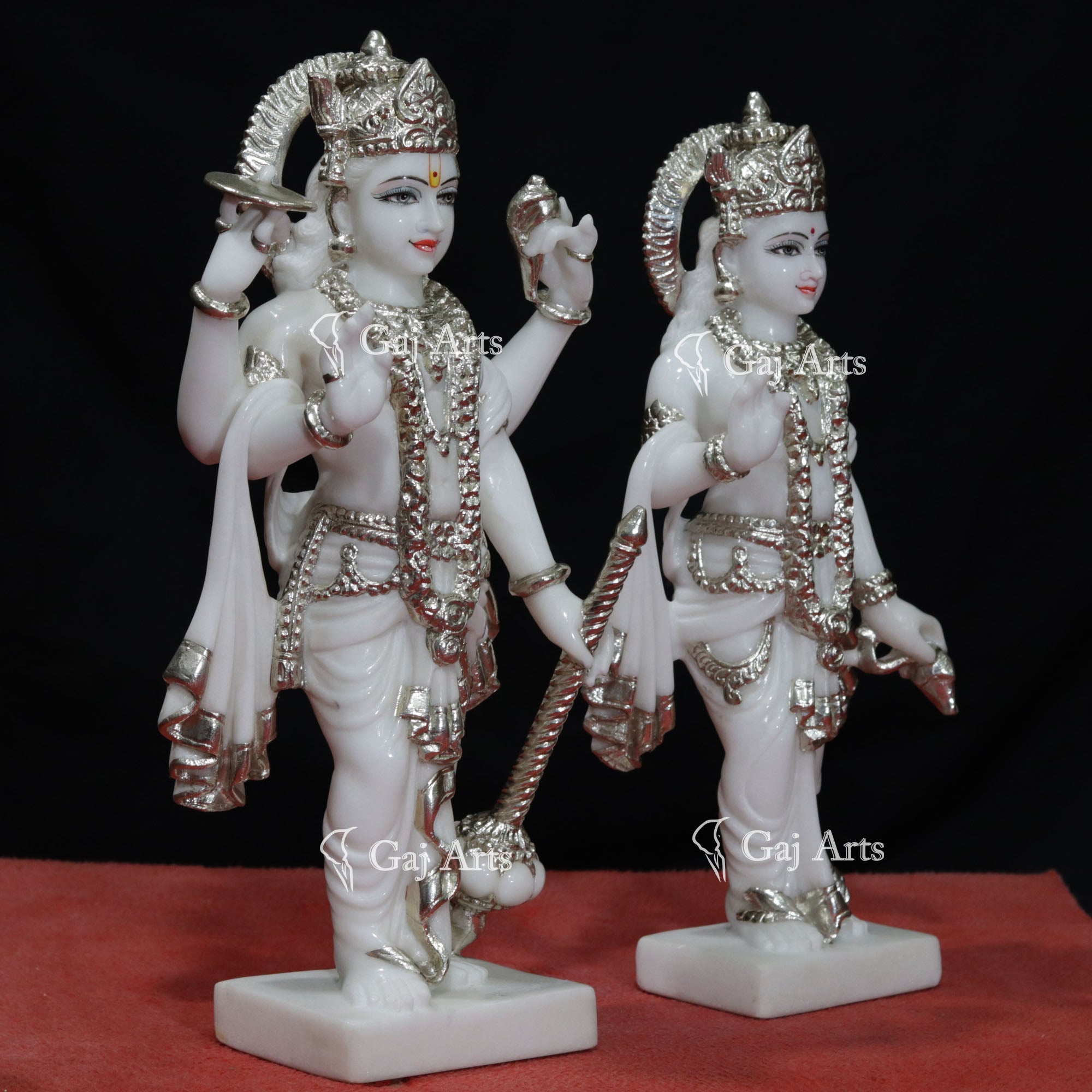 White Makrana Marble Lakshmi Narayan Idol | 18 Inch