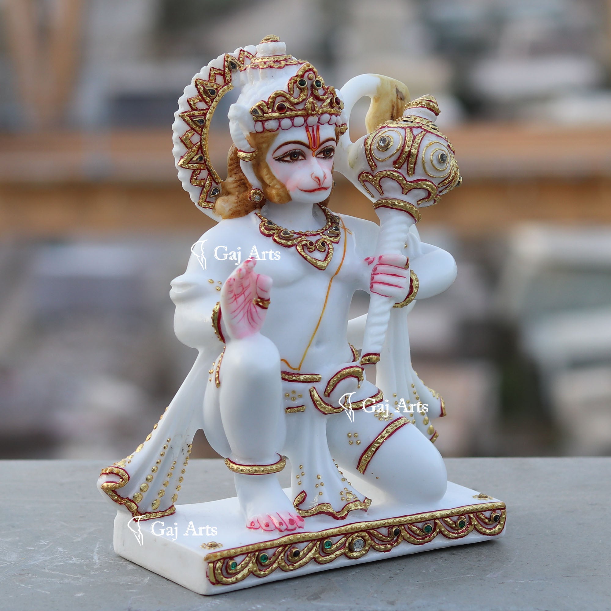 Ethiopia Marble Hanuman Ji Idol | 9 Inch