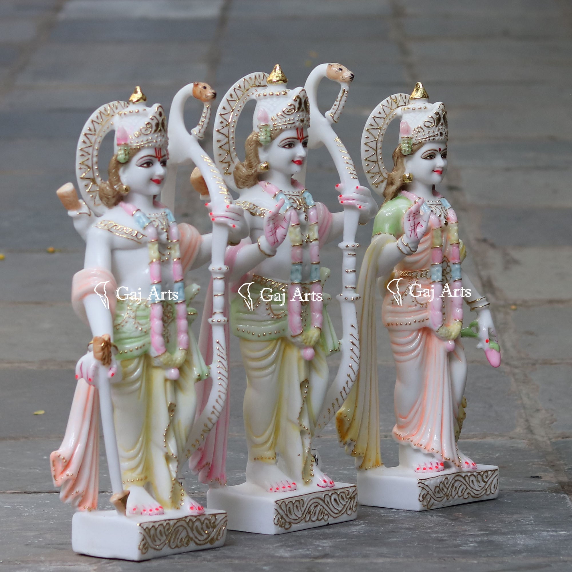 White Marble Ethiopia Ram Jodi Statue | 24 Inch