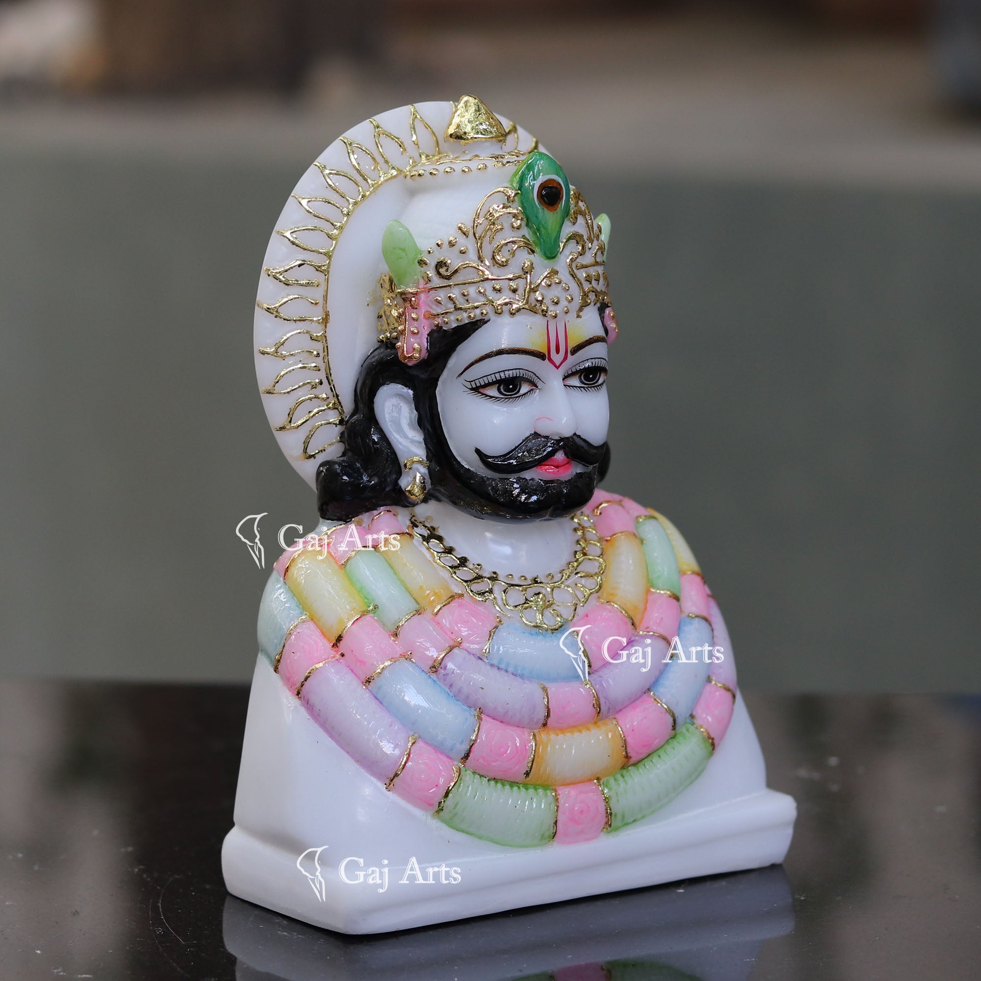 Marble Khatu Shyam Ji Murti | 7 Inch