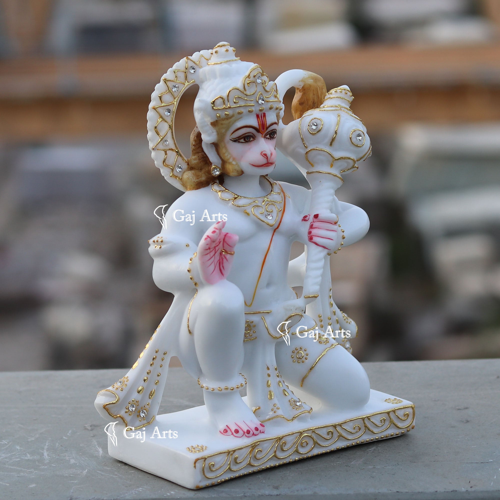 Ethiopia Marble Hanuman Ji Idol | 9 Inch