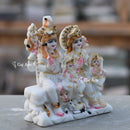 White Marble Shiv Parivar Idol | 7 Inch