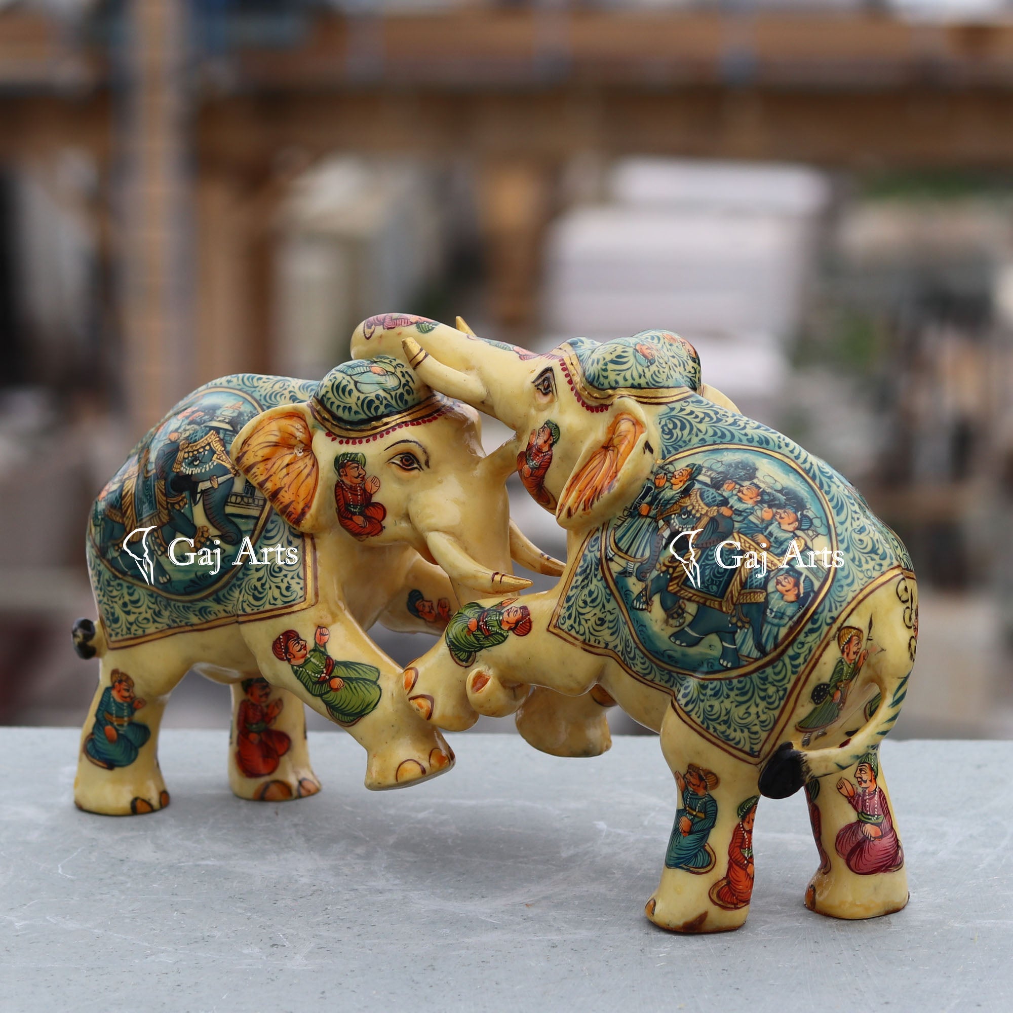 Marble Powder Elephant Statue | 10 Inch