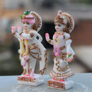 Standing Marble Radha Krishna Statue | 7 Inch