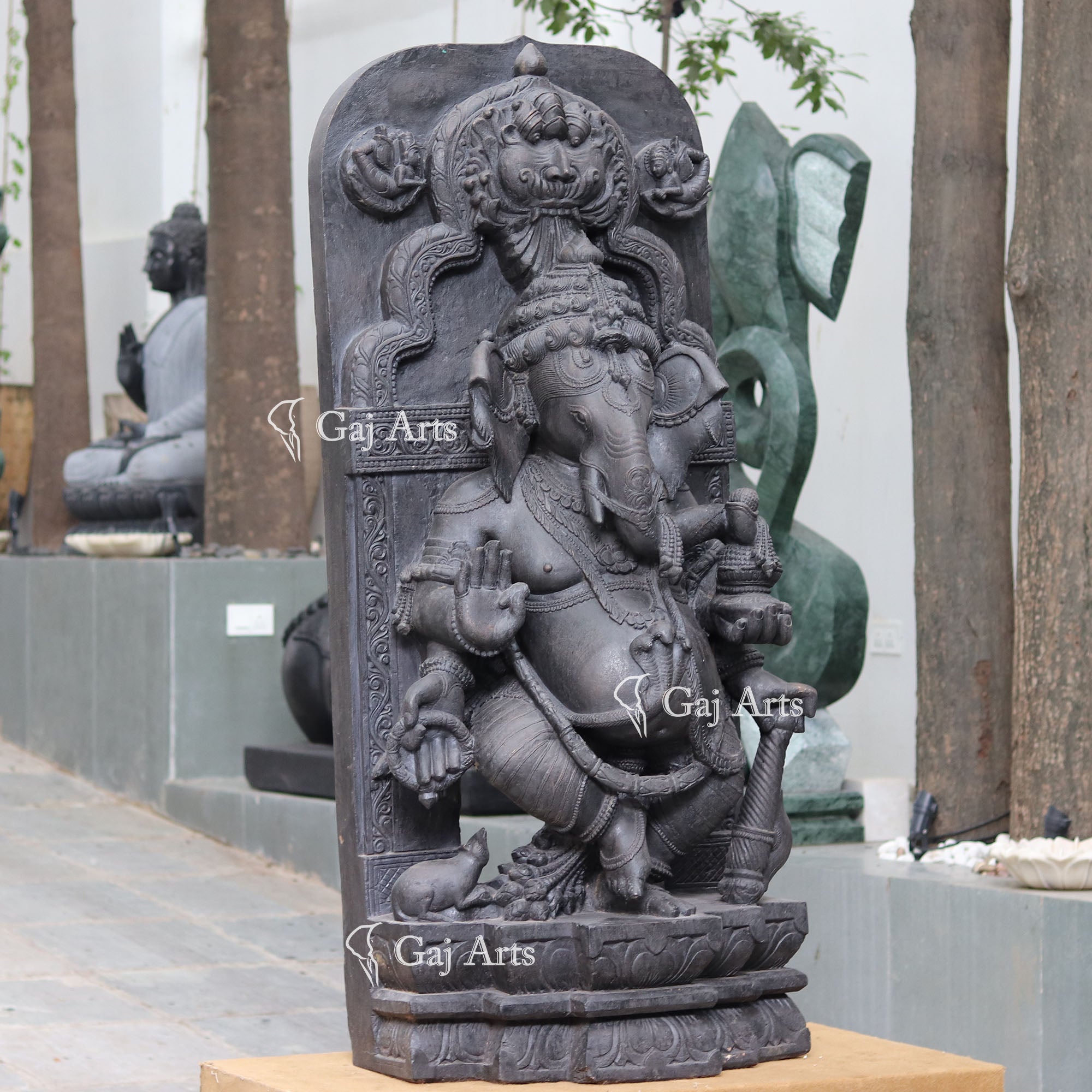 Sandstone Ganesh Statue | 70 Inch