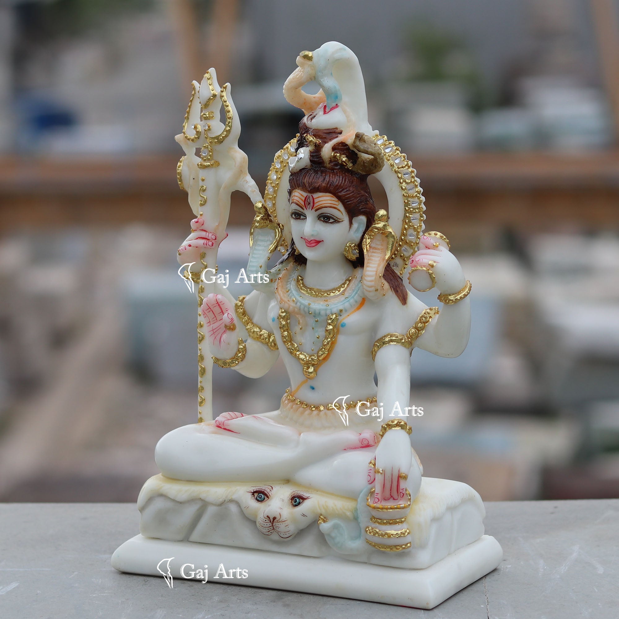 White Vietnam Marble Shiva Statue | 10 Inch