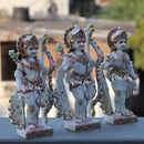 White Marble Ethiopia Ram Jodi Idol | 12 Inch