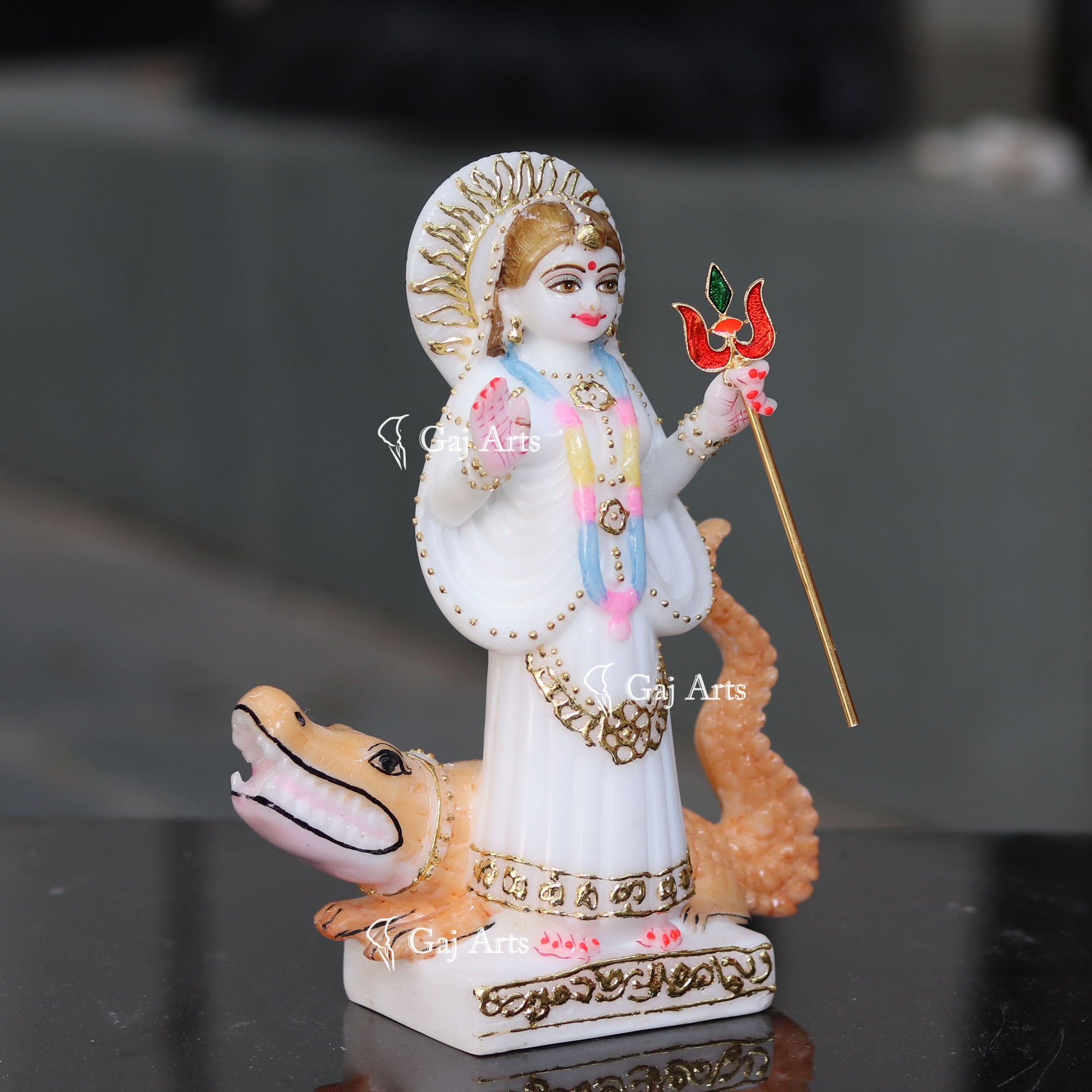Marble Ethiopia Khodiyar Maa Idol | 9 Inch