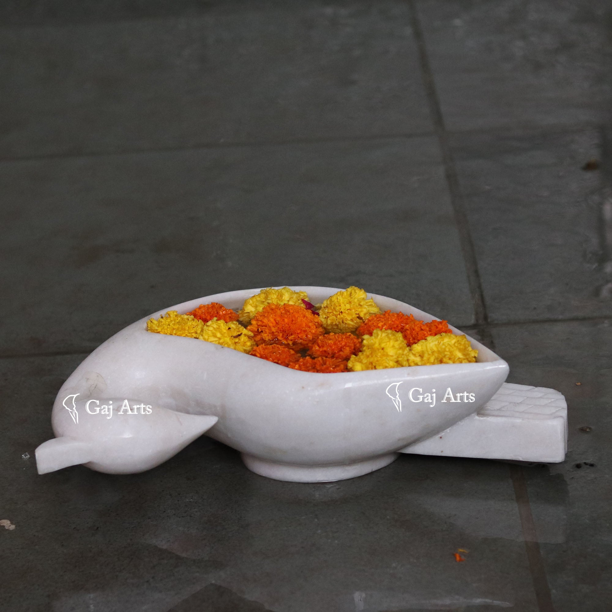White Marble Bird Sculpture | 17 Inch