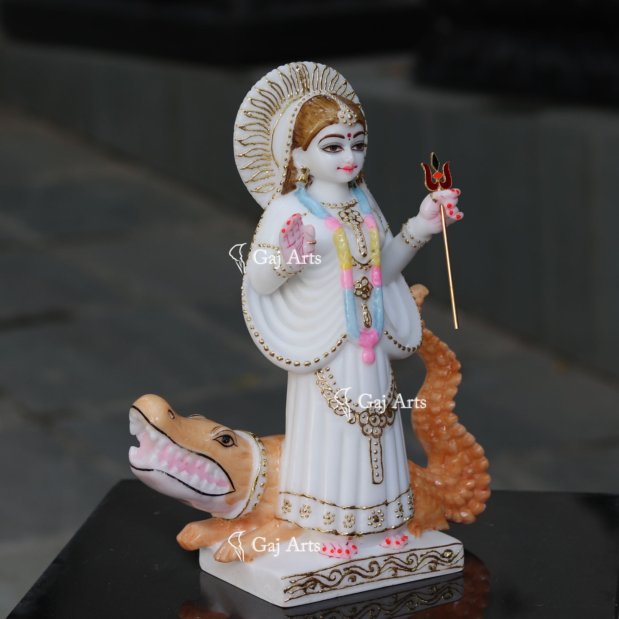 White Marble Khodiyar Maa Idol | 15 Inch