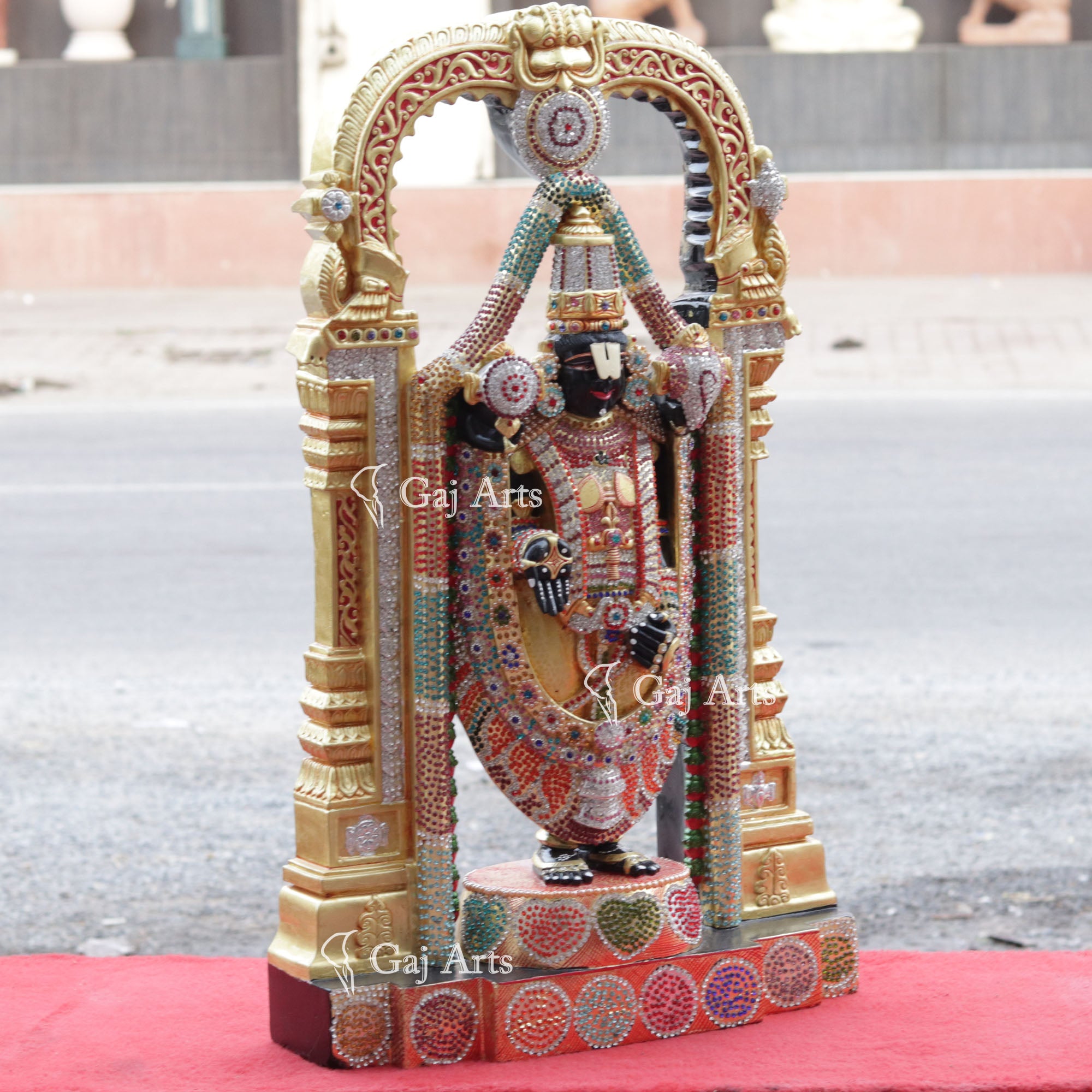Black Marble Tirupati Balaji Idol | 30 Inch