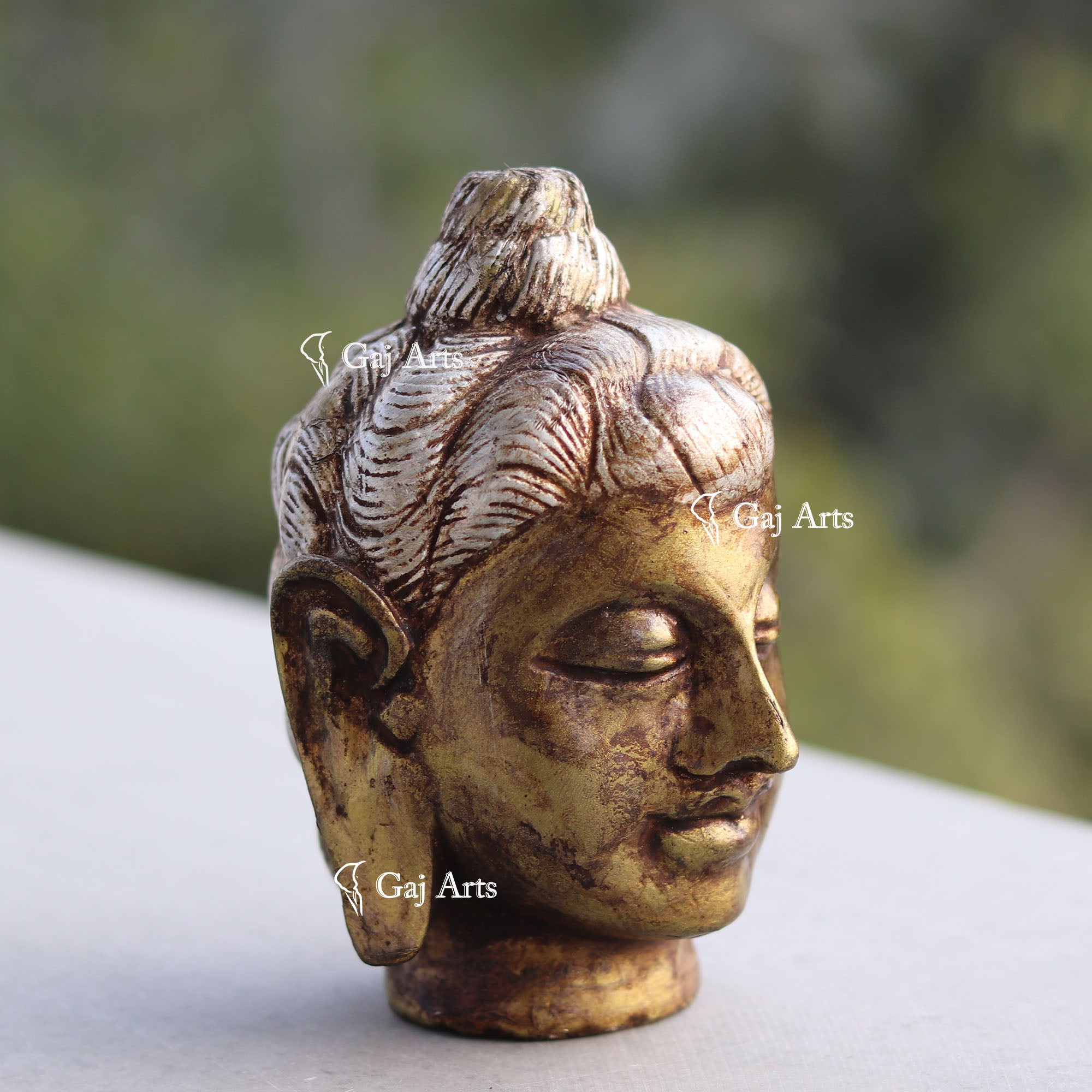 White Marble Buddha Head Statue | 6 Inch