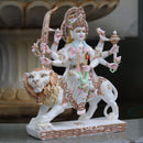 White Marble Durga Mata Idol | 18 Inch