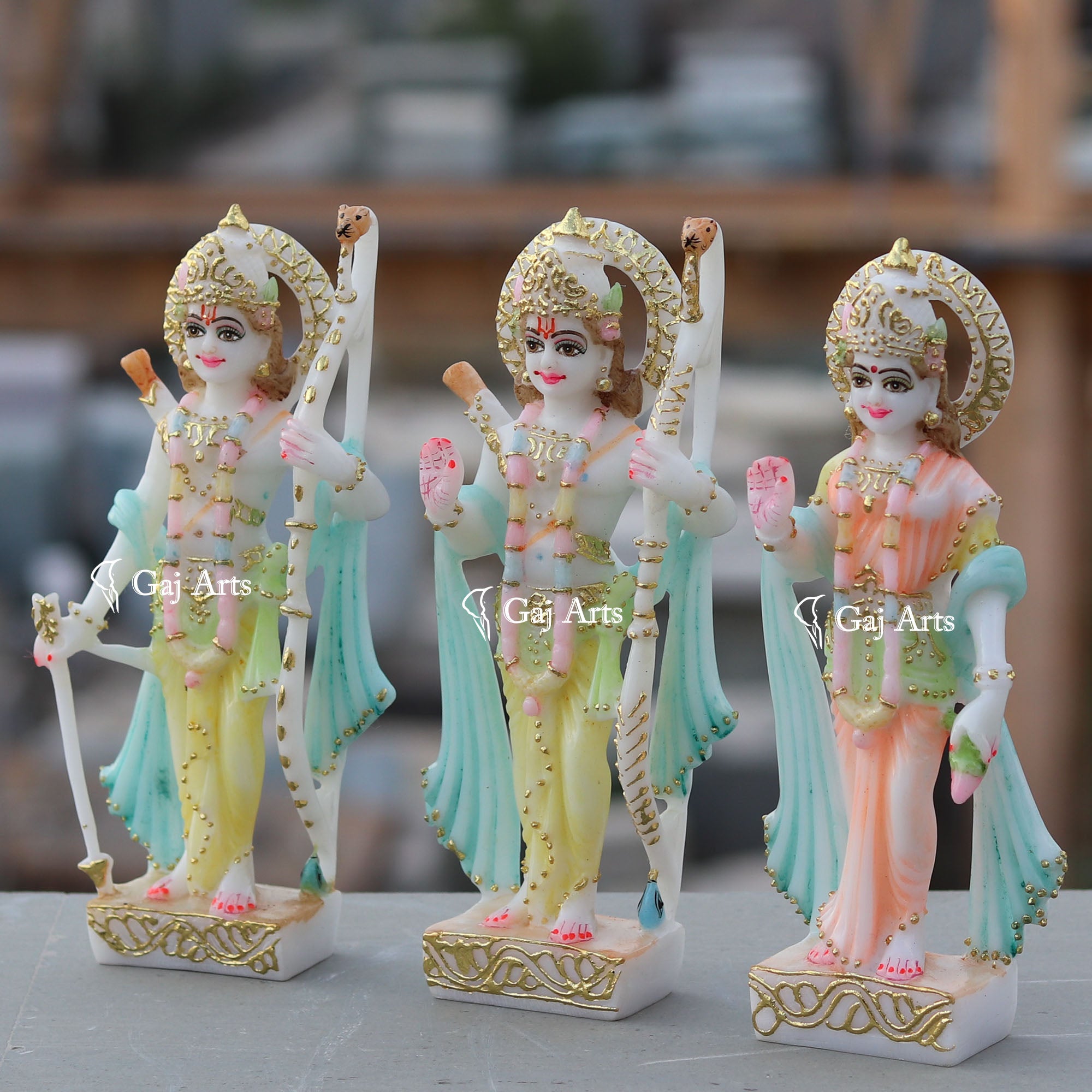 Marble Ethiopia Ram Jodi Idol | 9 Inch