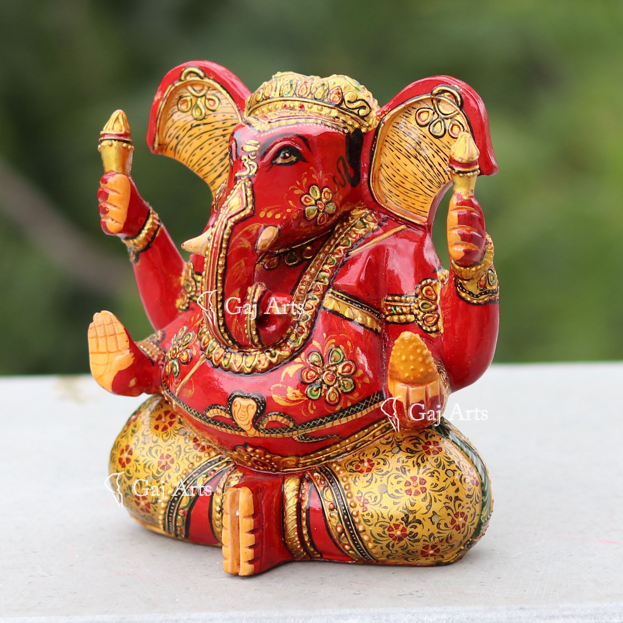 Decorative Wooden Ganpati Idol | 5 Inch