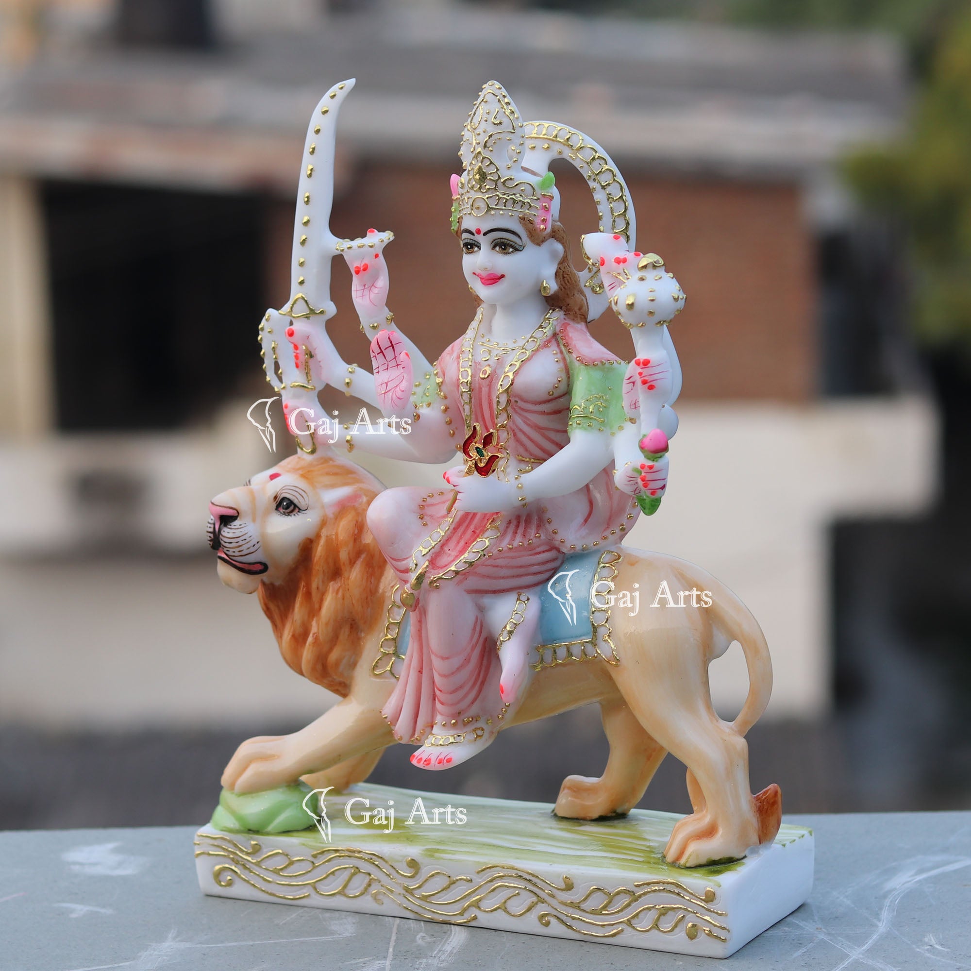 White Marble Durga Maa Idol | 12 Inch