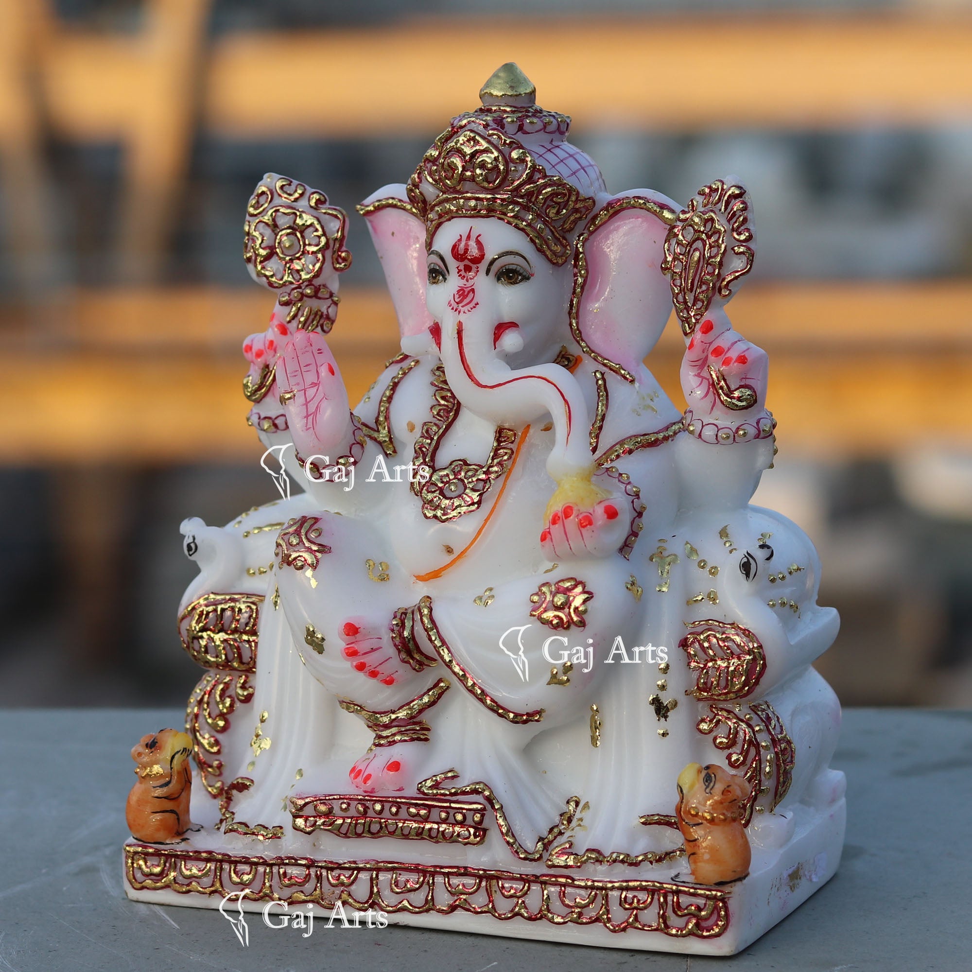 White Marble Ganesh Statue | 7 Inch