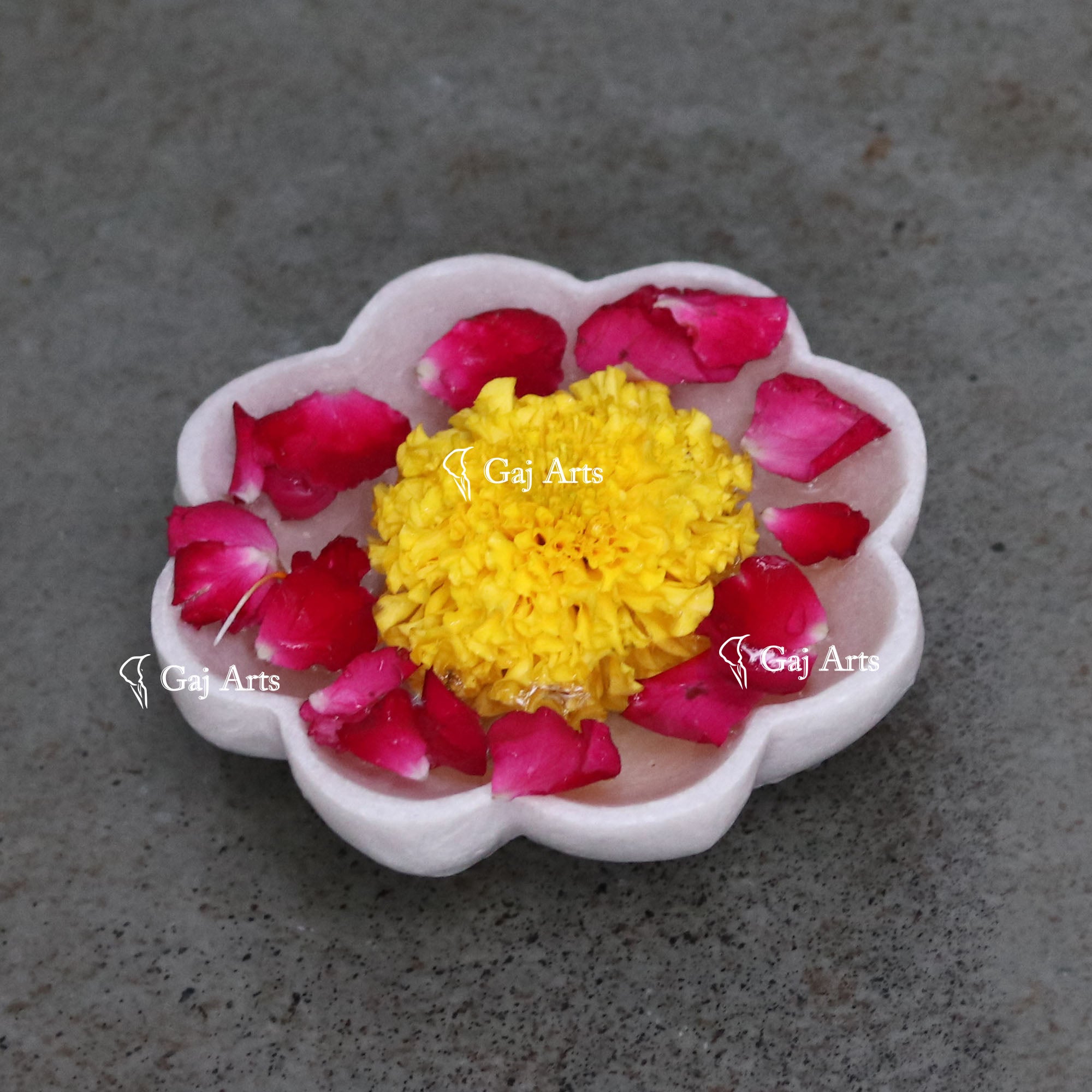 White Marble Mini Flower Bowl | 5 Inch