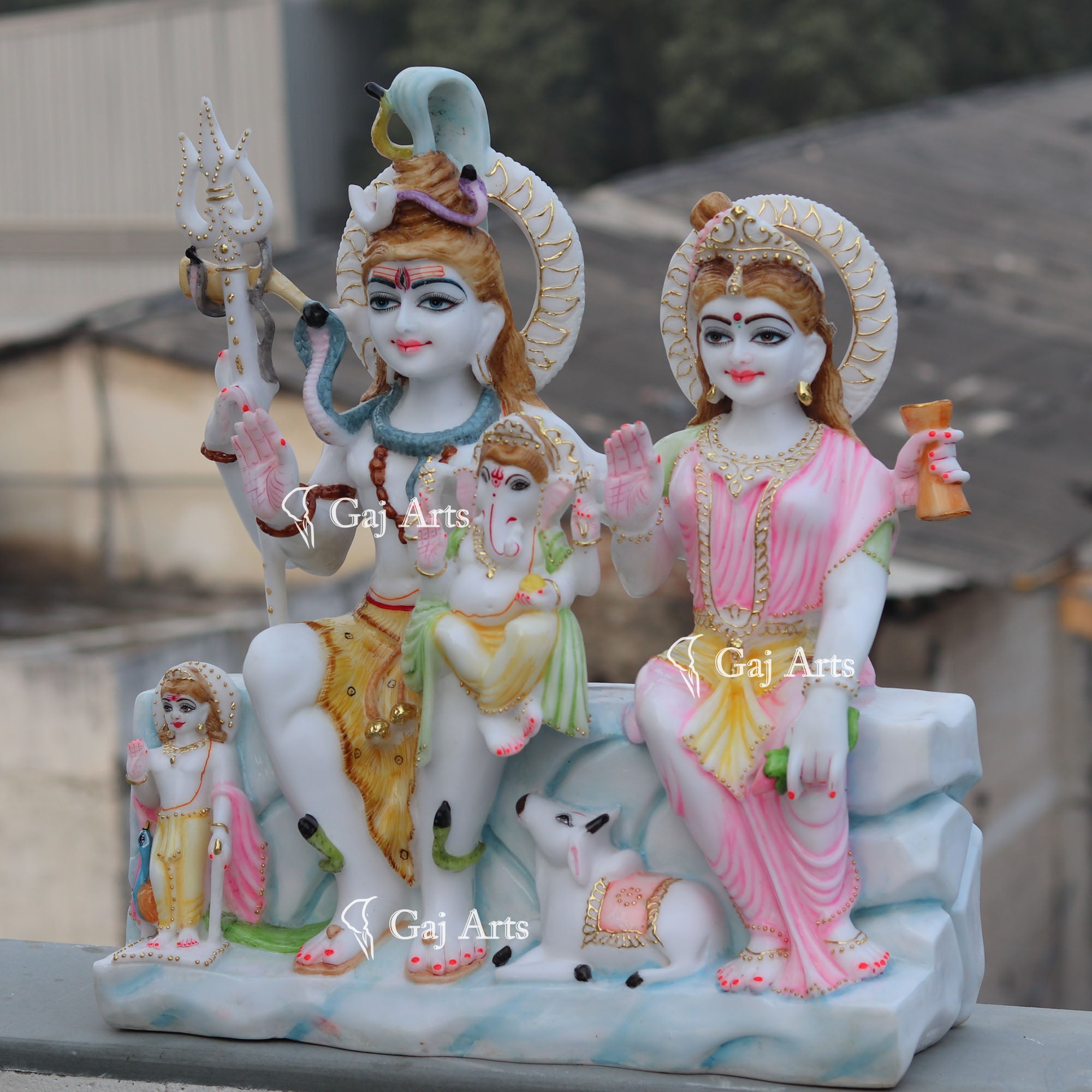 Marble Shiv Parivar Idol | 24 Inch
