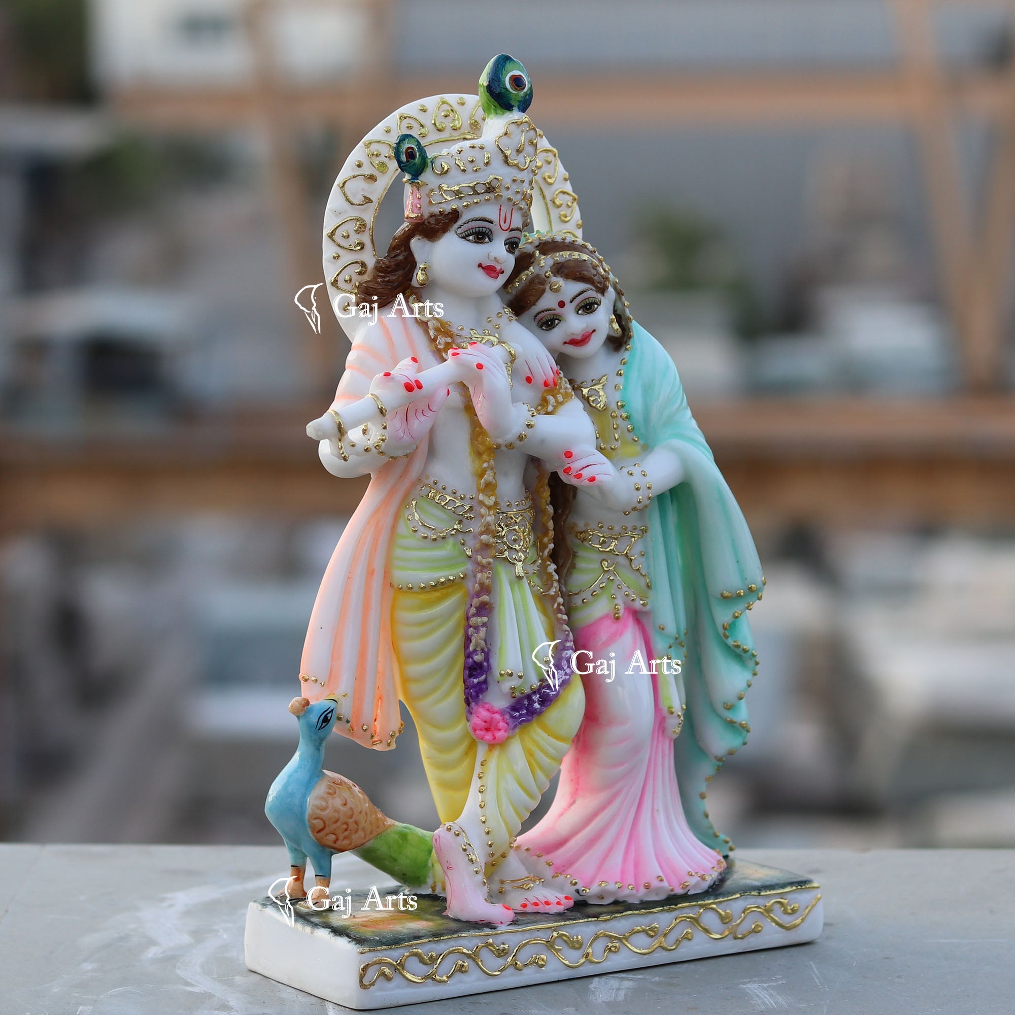 White Marble Ethiopia Radha Krishna Jodi | 12 Inch