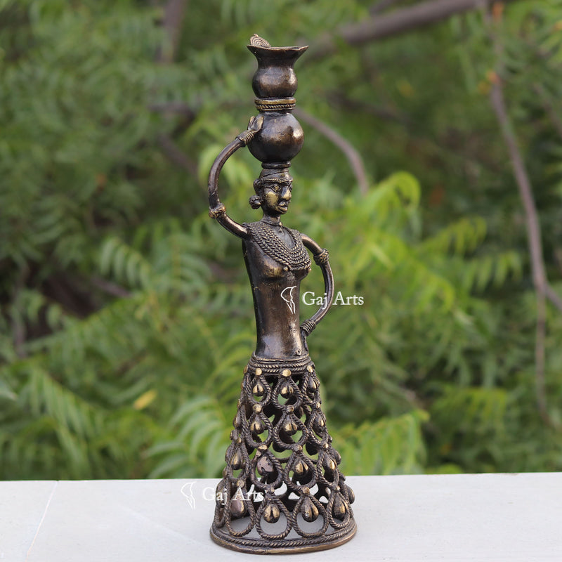 Dhokra Art Tribal Woman 18"