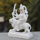 White Marble Durga Maa Idol | 9 Inch