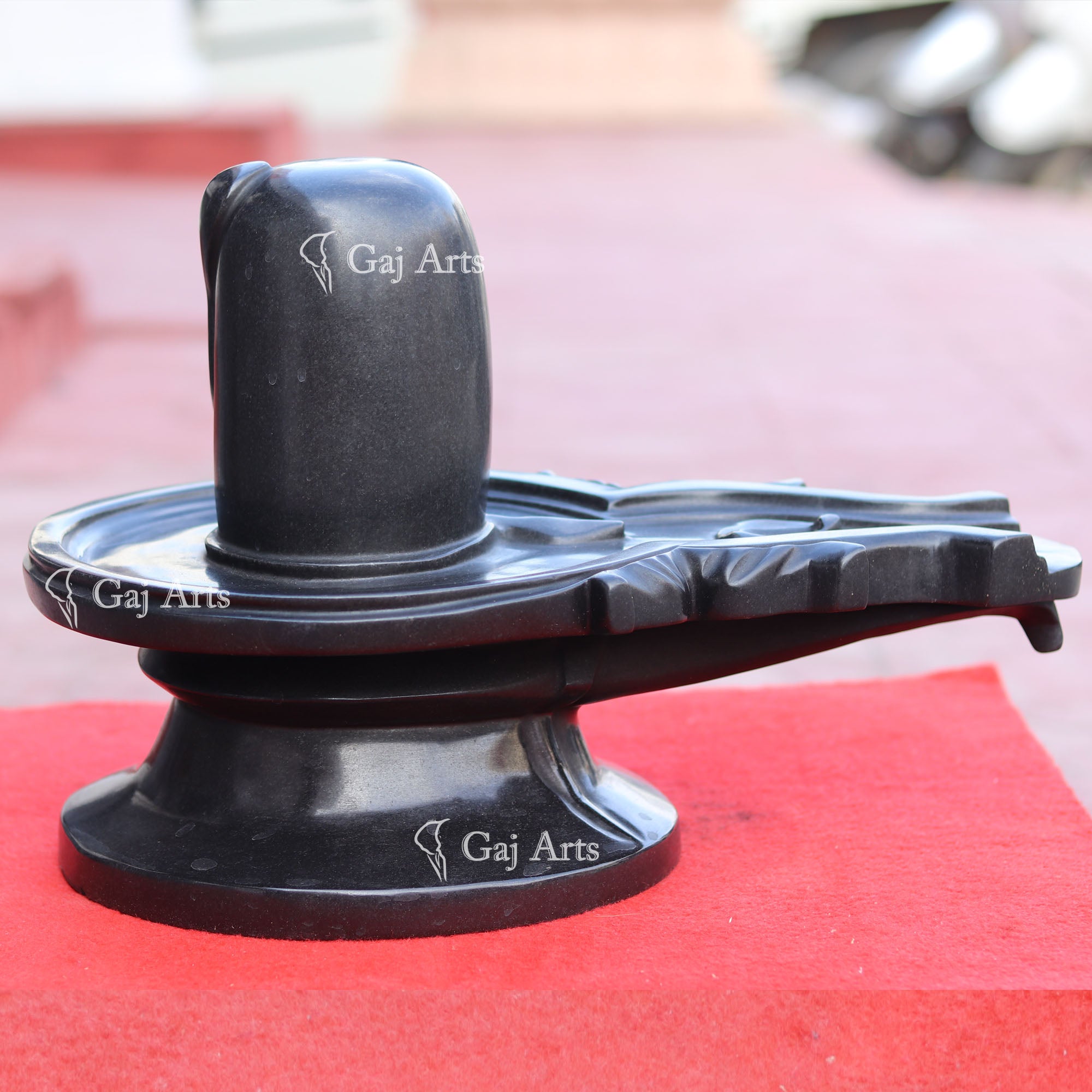 Premium Black Marble Shivling | 18 Inch