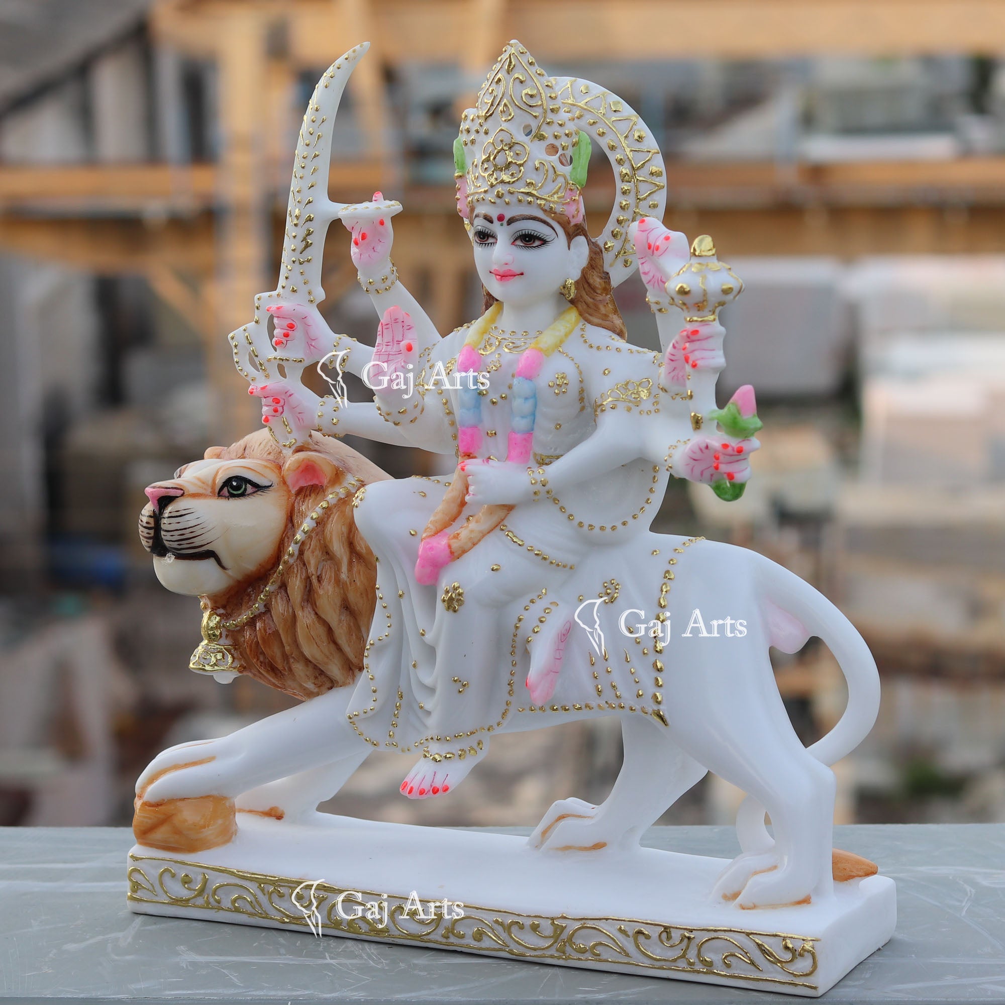 Marble Durga Maa Idol | 15 Inch