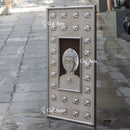 White Antique Finish Marble Buddha Wall Panel | 54 Inch