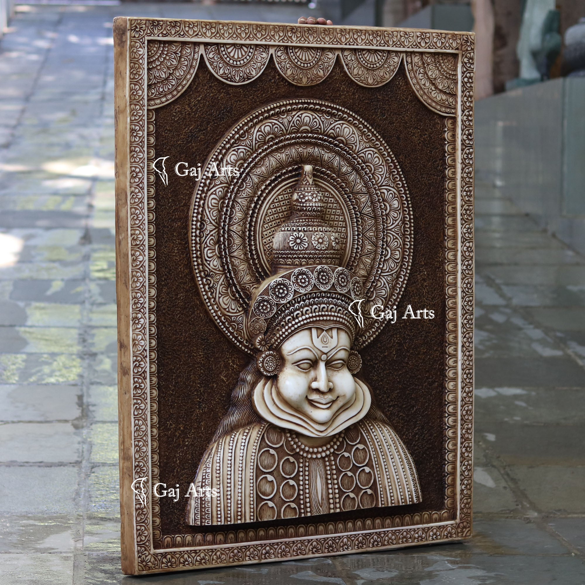 Antique Finish Kathakali Wall Panel | 48 Inch