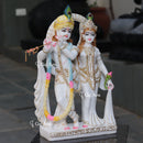White Marble Ethiopia Radha Krishna Jodi Idol | 24 Inch
