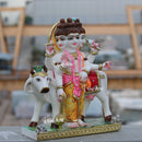 White Marble Dattatreya Idol | 15 Inch
