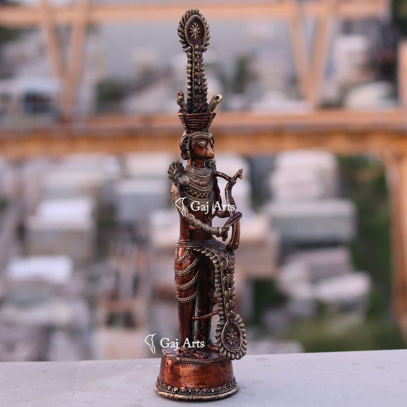 tribal god couple statues 17"