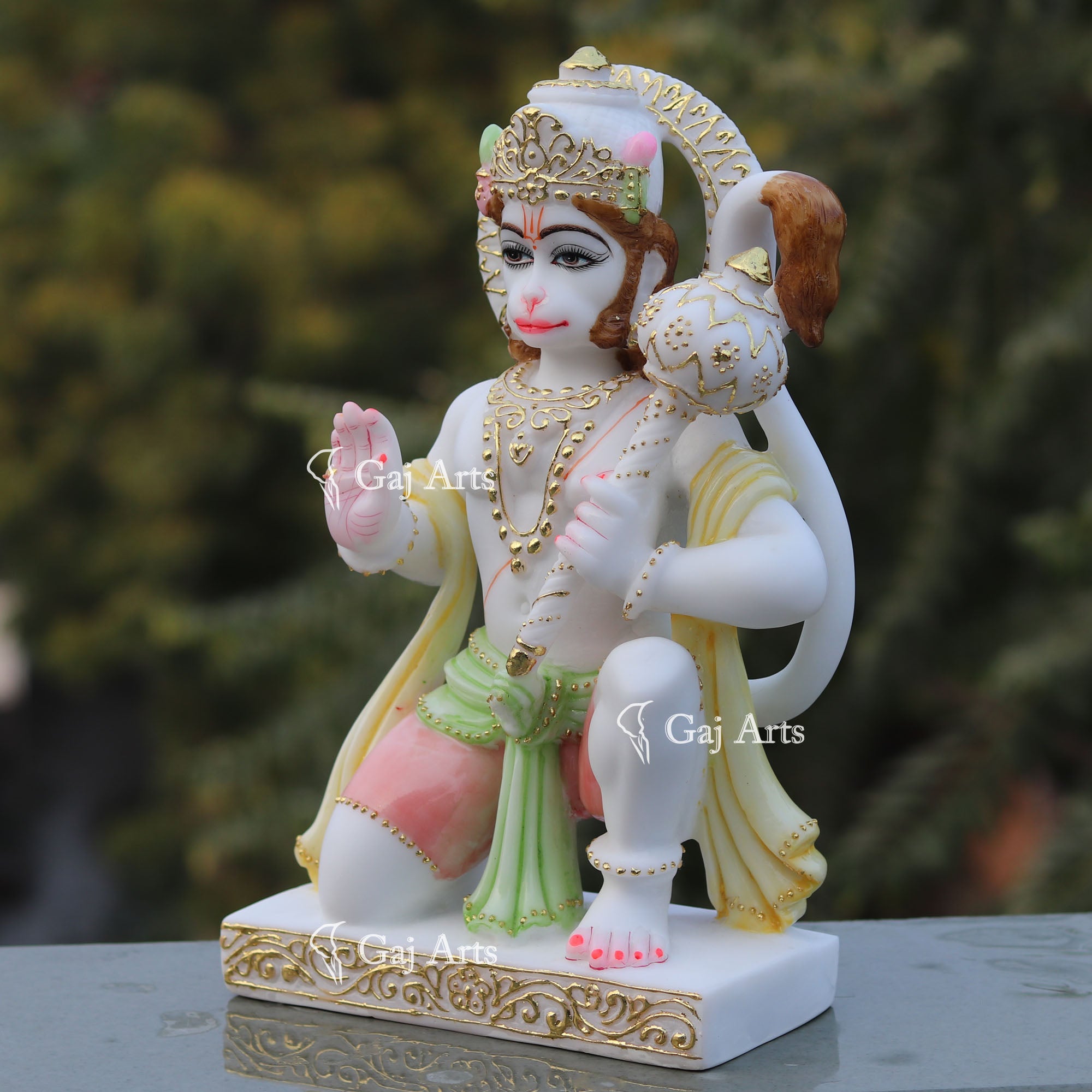 White Marble Hanuman Ji Idol | 15 Inch