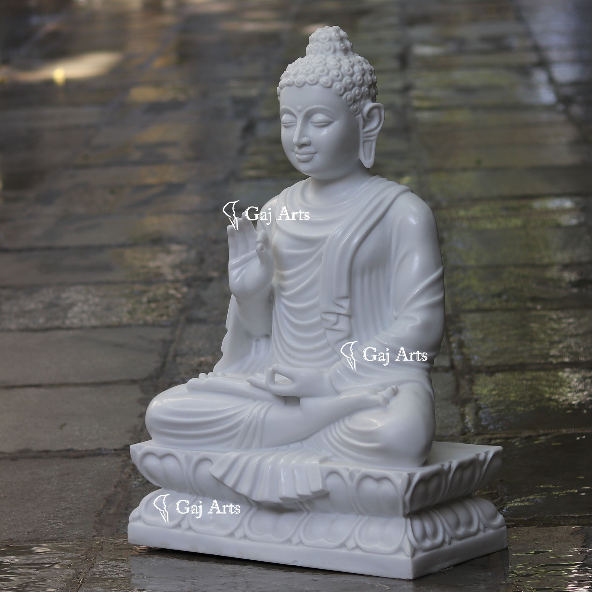 White Marble Buddha Statue | 30 Inch