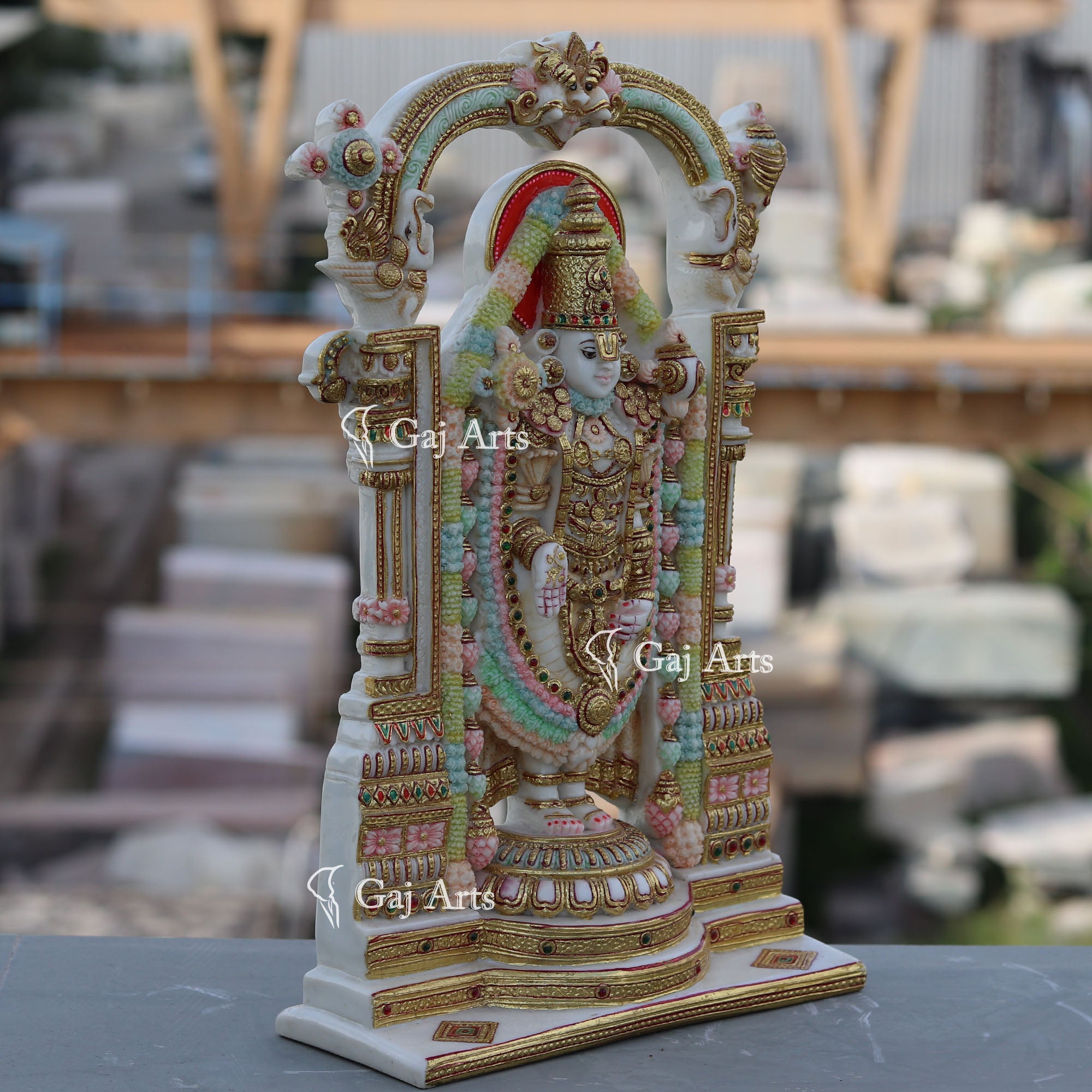 Marble Ethiopia Tirupati Balaji Idol | 15 Inch