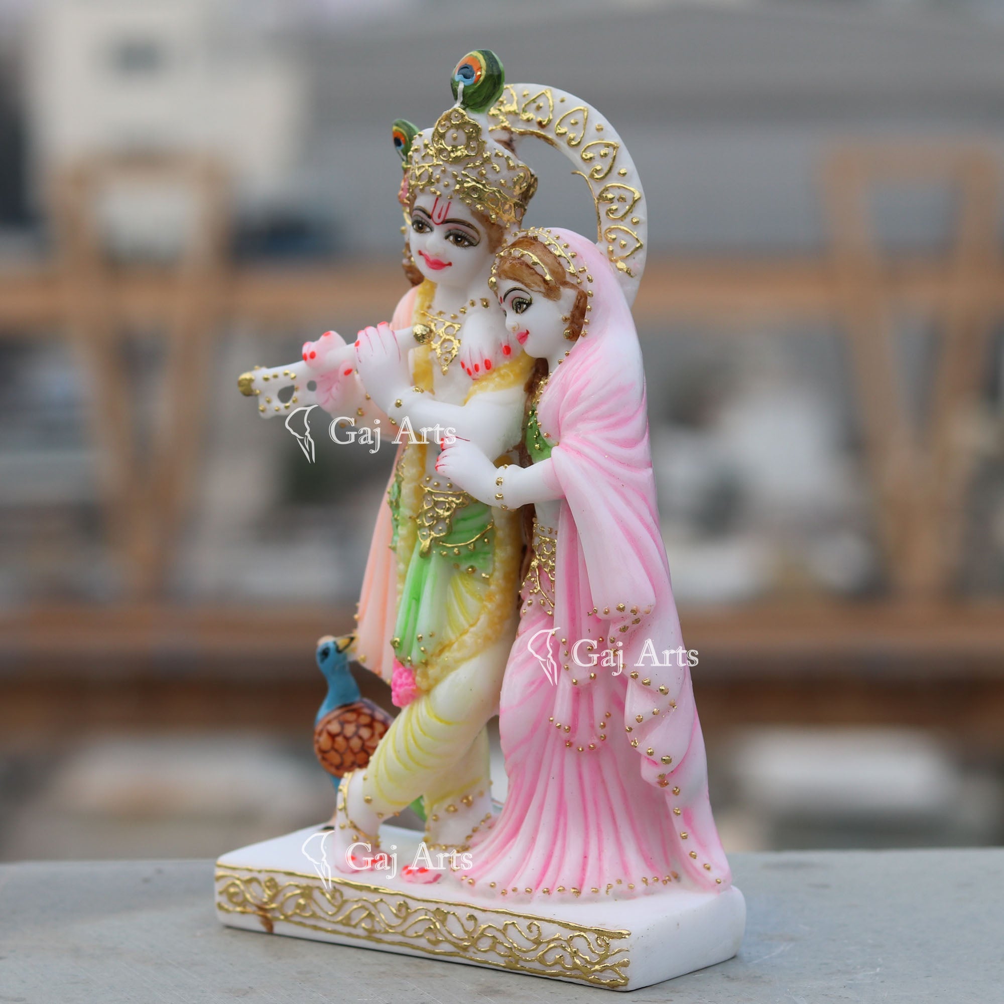 White Marble Ethiopia Radha Krishna Jodi | 9 Inch
