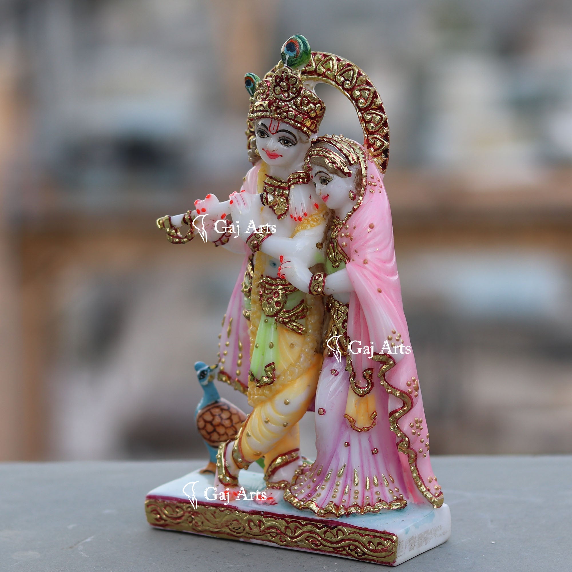 White Marble Radha Krishna Murti | 7 Inch