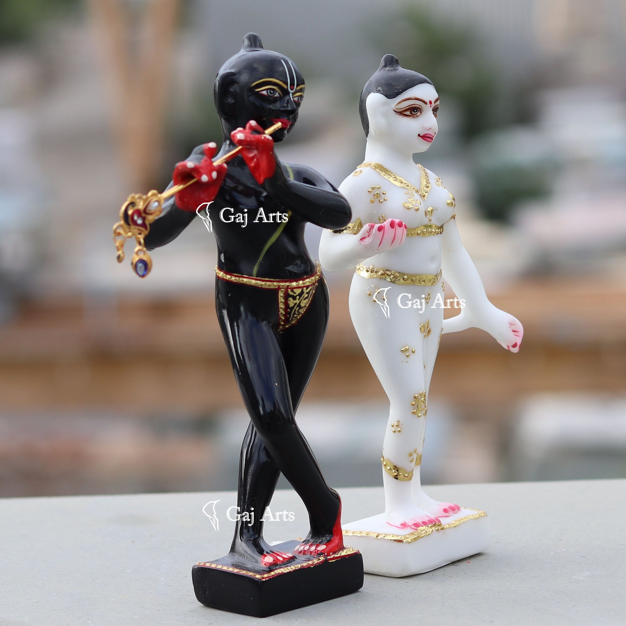Rajasthan Black Marble Iskon Radha Krishna Idol | 8 Inch