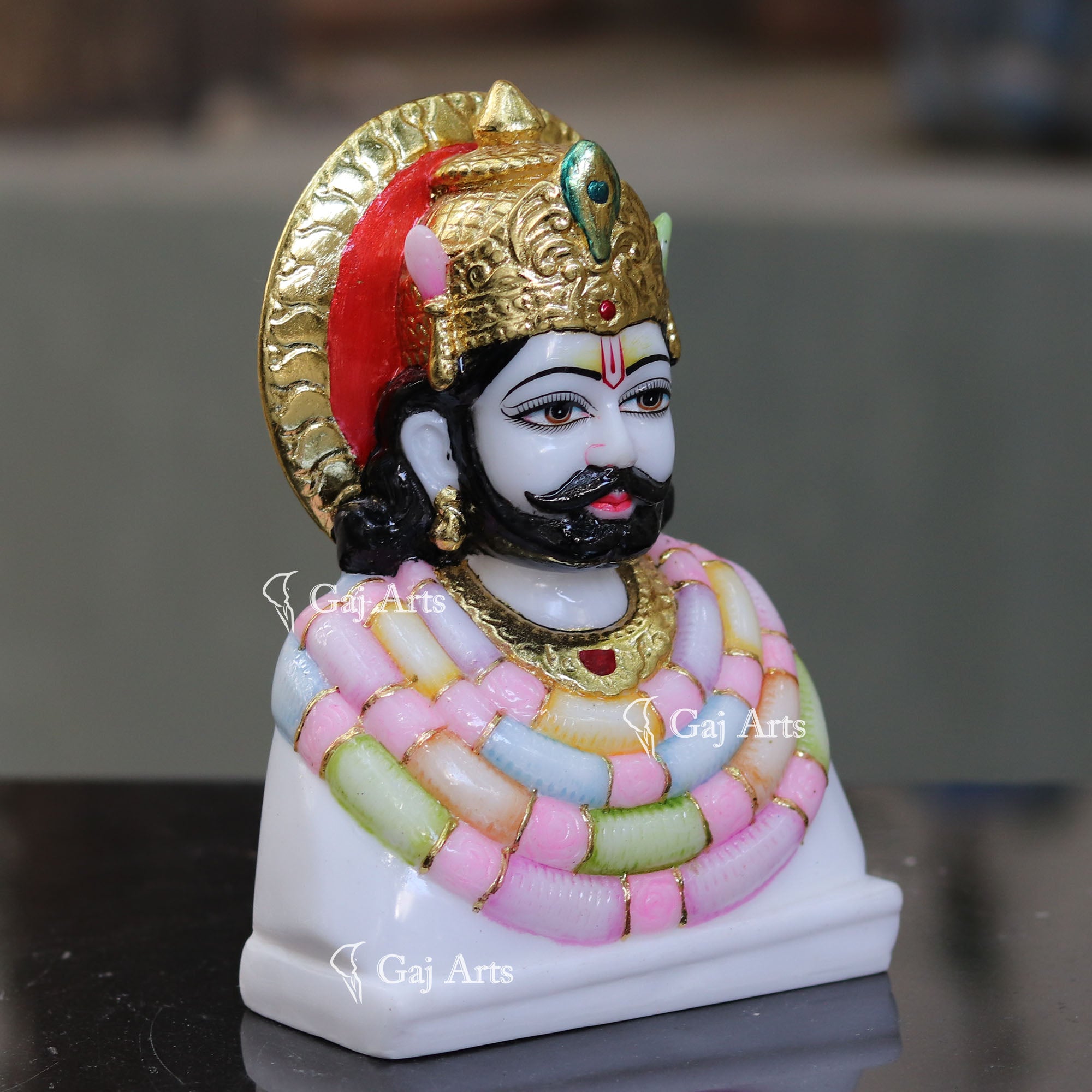 Marble Khatu Shyam Ji Idol | 7 Inch